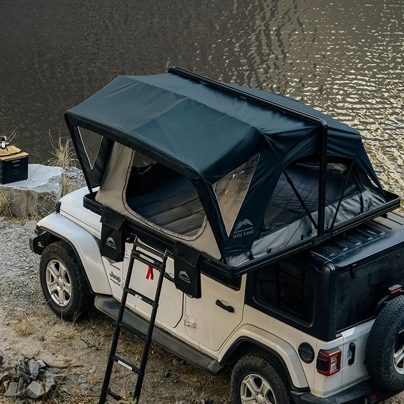 High Quality Premium Aerodynamic Waterproof UV Proof Compact Foldable Hardtop Car Roof Tent for Outdoor Camping Road Trip