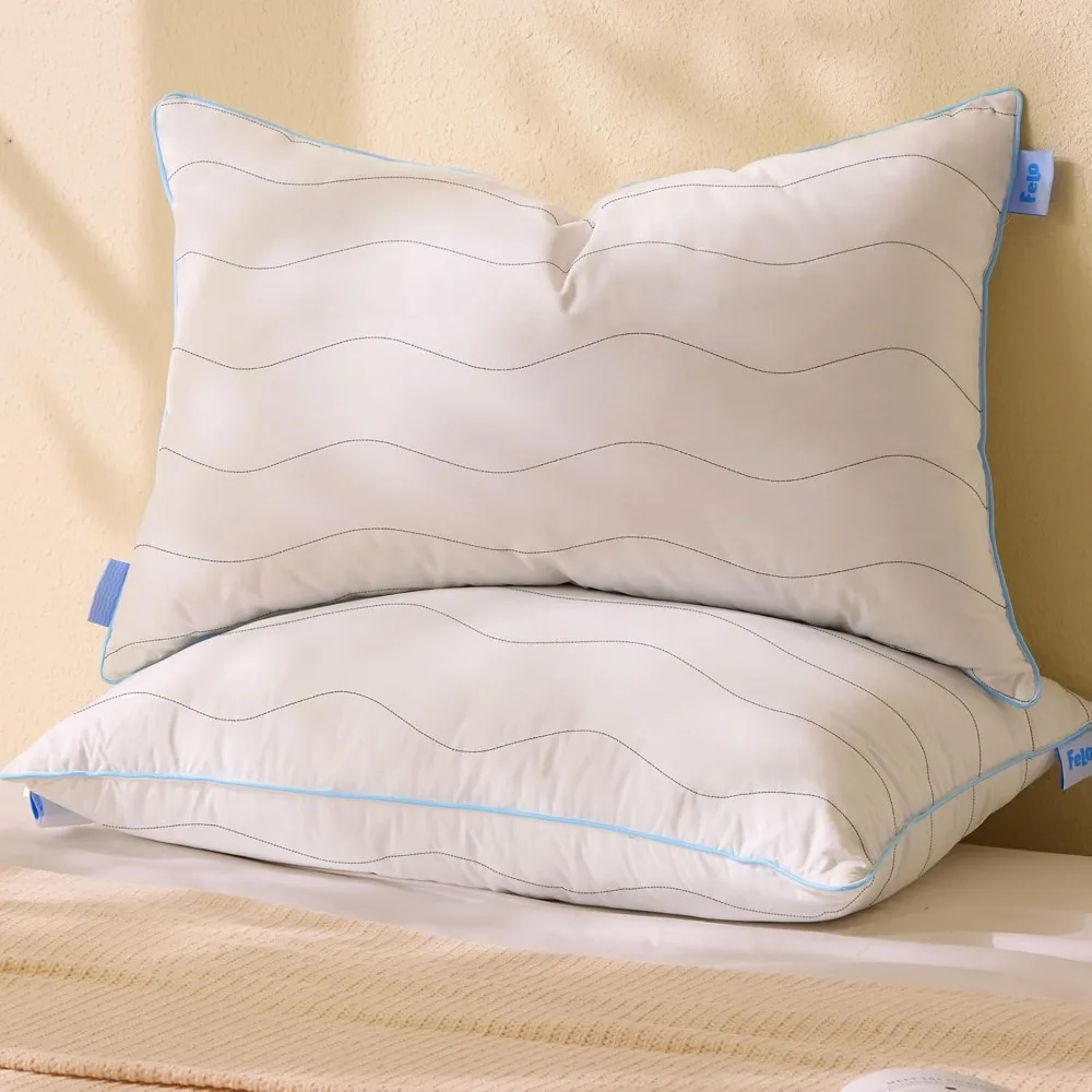 

Felo Feather Down Pillows Queen Size, набор из 2 шт., CloudFusion Goose Подушка для сна, роскошная гостиничная коллекция, поддерживающая кровать Pil