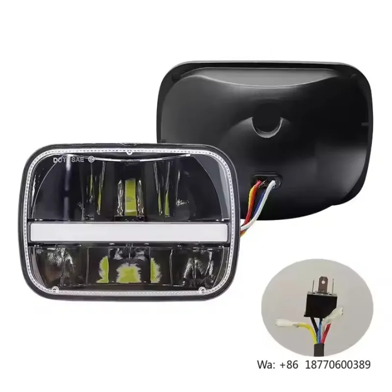 IOL Universal Car LED Headlamp 5*7inch Square & Rectangle 6500k New Condition for Offroad view 4
