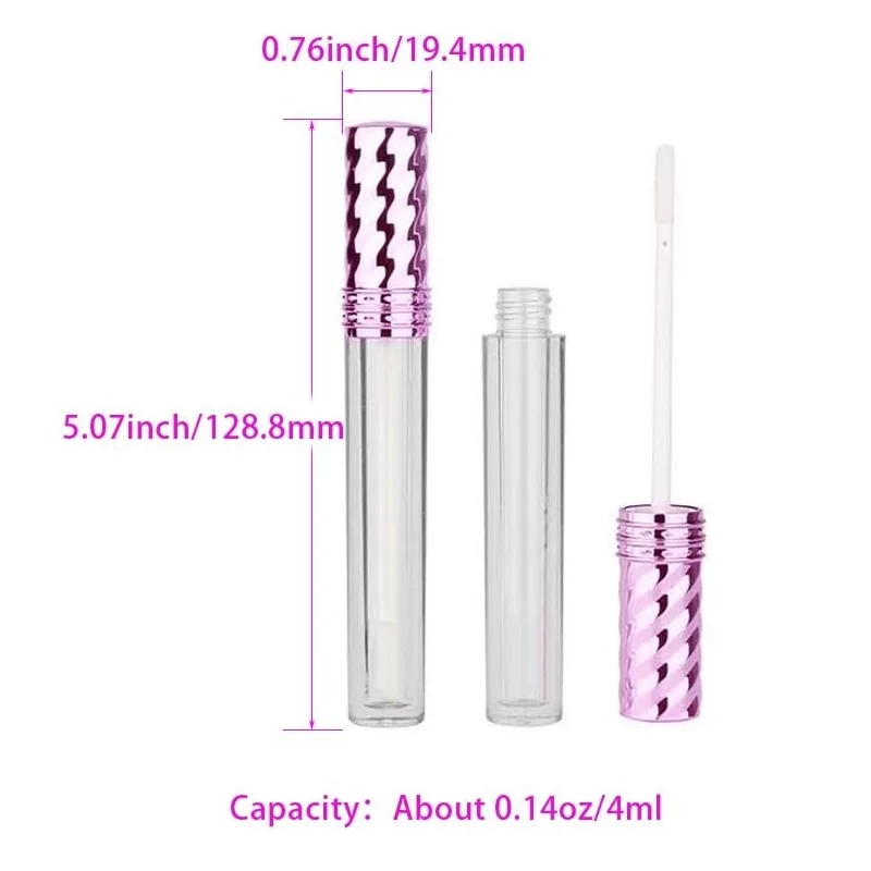 30Pcs 4ml Empty Lip Gloss Tubes Clear Plastic Refillable Bottle Container with Stoppers for DIY Lip Gloss Balm Cosmetic