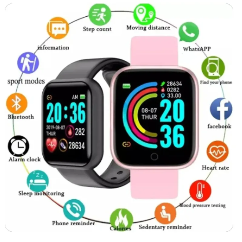 Waterproof smartwatch, blood pressure smartwatch, heart rate monitor, fitness tracker, sports watch for Android and iOS