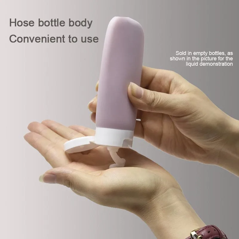 Botellas de viaje de silicona de 60ml, todo para contenedores, juego de botellas de viaje recargables, juego de embalaje de viaje, Kit de botellas de champú