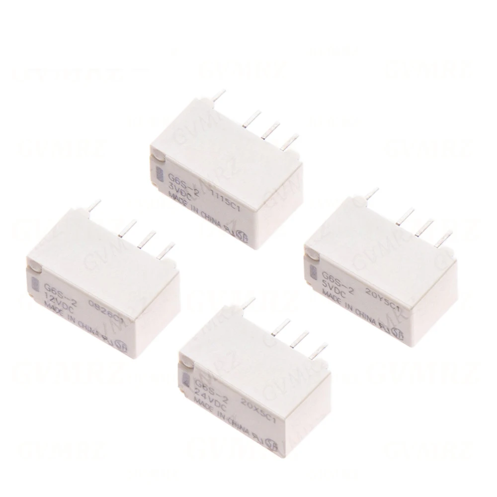5PCS 24V 5V 3V 12V 5VDC 3VDC 12VDC New G6S-2 5VDC Signal Relay 8Pin DC Mini Signal Switch Relays 24V 5V 3V 12V 2A