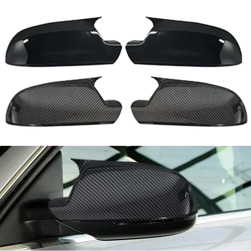 

Black/Carbon Fiber Look Side Mirror Cover Caps for Audi A3 A4 A5 S4 S5 RS3 RS4 RS5 B8.5 8P ABS Plastic Car Exterior Accessories