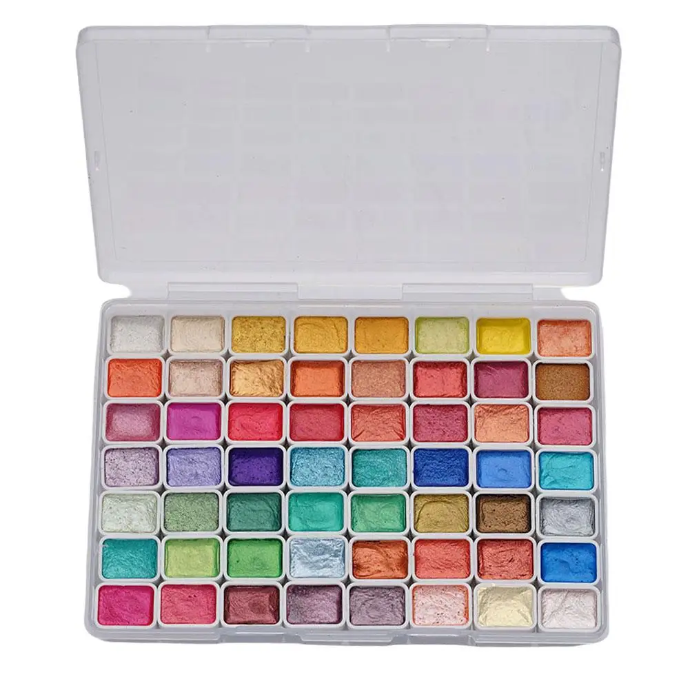 12/20/24/56 Colors Pearlescent Solid Watercolor Pigment Mineral Pearl Pigment Set Art Glitter School Stationery Nail Decor