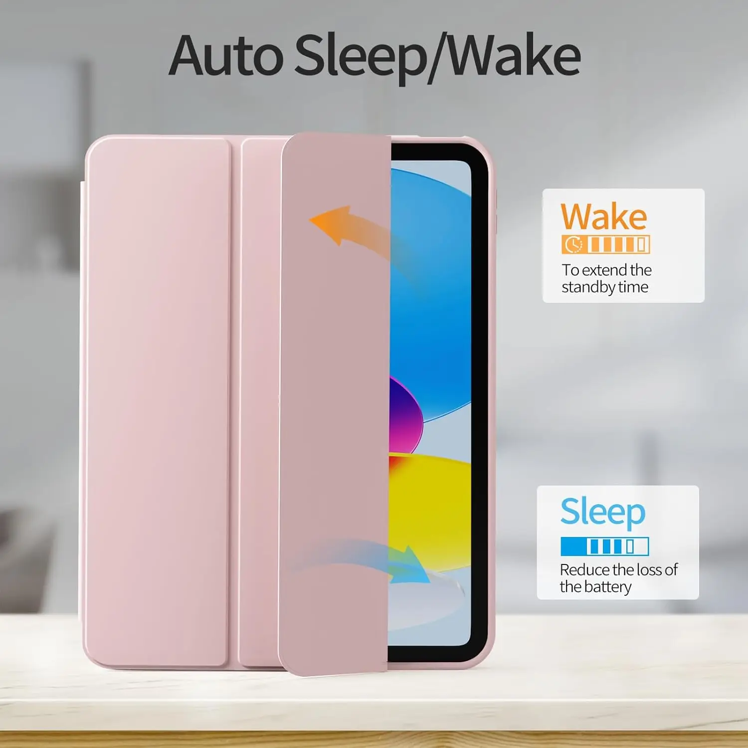 

Case for iPad (A16) 11th/10th Generation (11/10.9 Inch, 2025/2022) with Pencil Holder, Slim Trifold Stand Smart Cover & Soft TPU