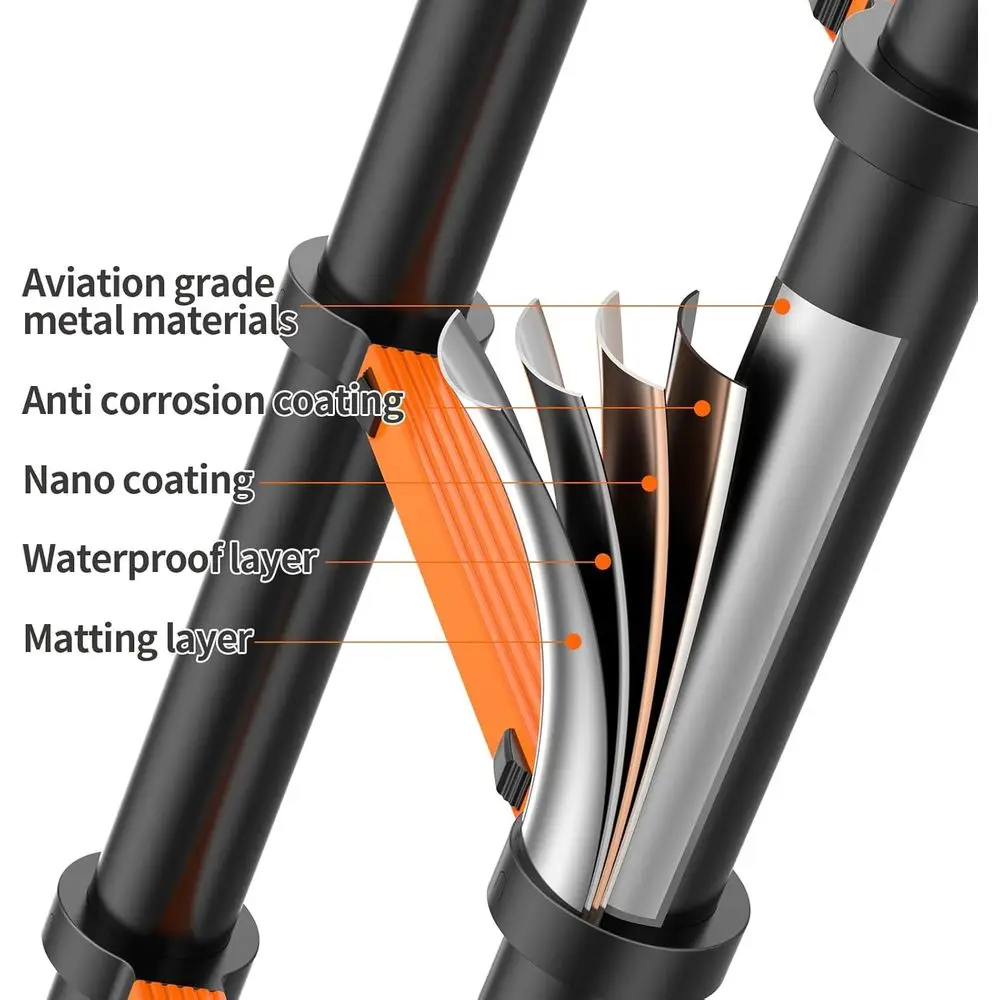 12,5-Fuß-Hochleistungs-Teleskopleiter, 330 Pfund Tragkraft, zusammenklappbar für den Außen- und Wohnmobilgebrauch