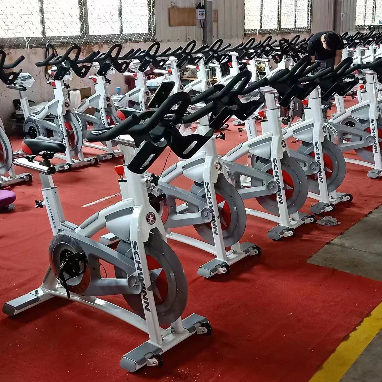 Newly Upgraded Commercial Gym Exercise Bike With 20kg Flywheel Indoor Bicycle Magnetic Braking System, Made Of Alu