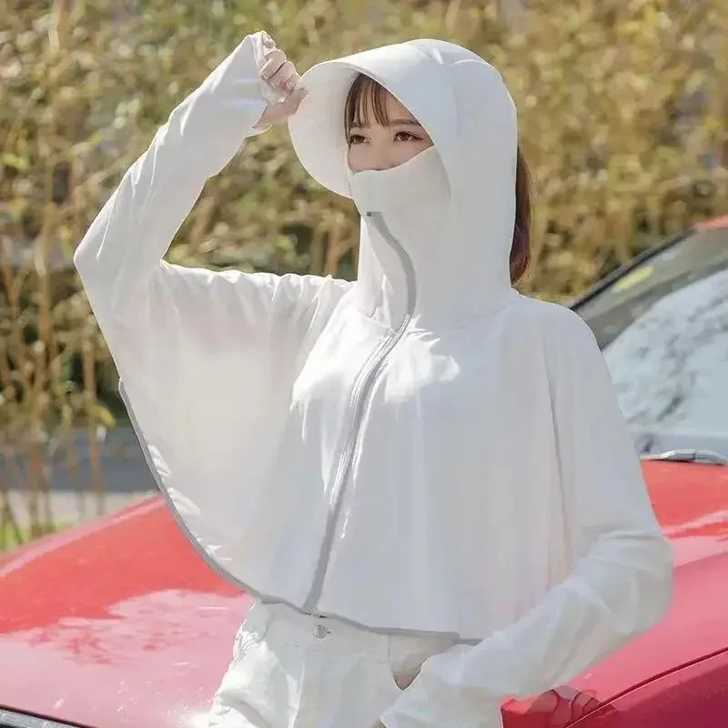 Women's Long Sleeve Sun-Protective Clothes 2025 Summer New Ice Silk Thin Anti-Sunshine Jacket Lightweight Shield For Outdoor Act