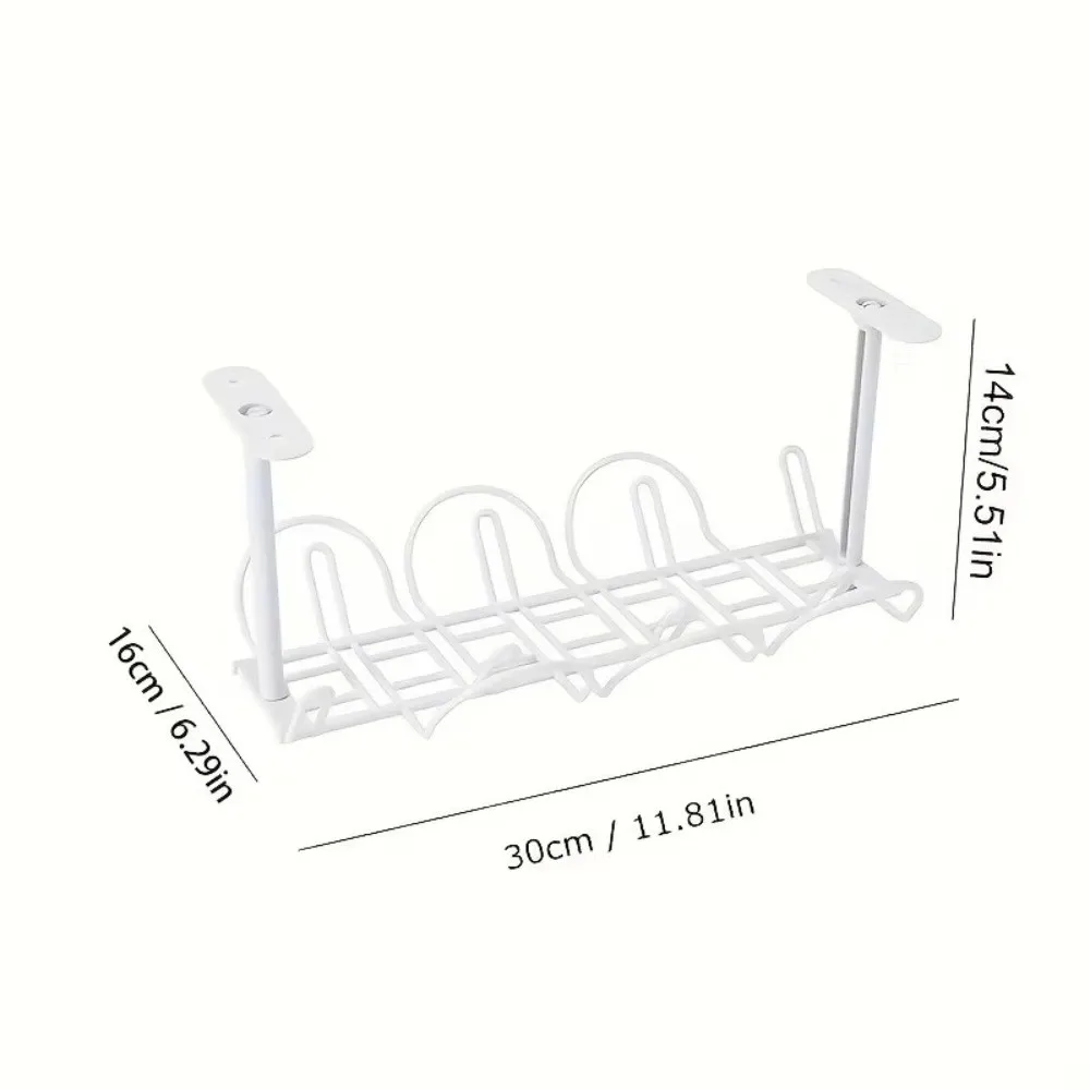 Under Desk Cable Management Tray Organizer Multi Purpose Computer Monitor Power Strip Cord Holder Plastic Storage Rack - view 6
