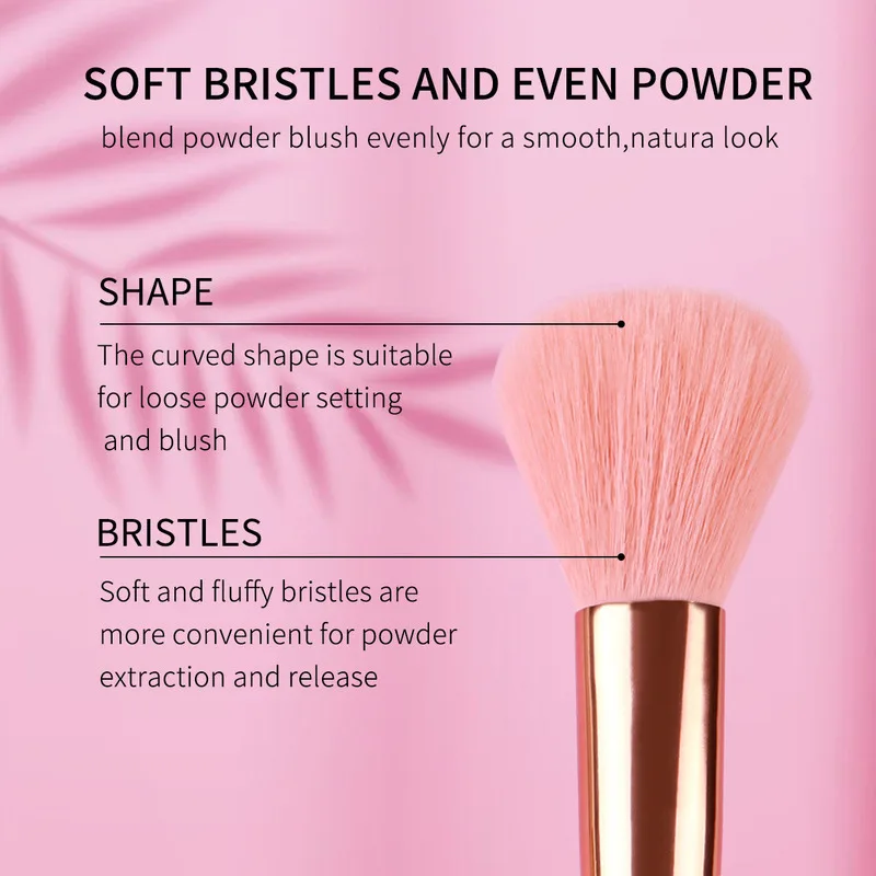 Zoreya Mini nuovo set di pennelli per trucco ombretto da 5 pezzi con manico trasparente rosa portatile