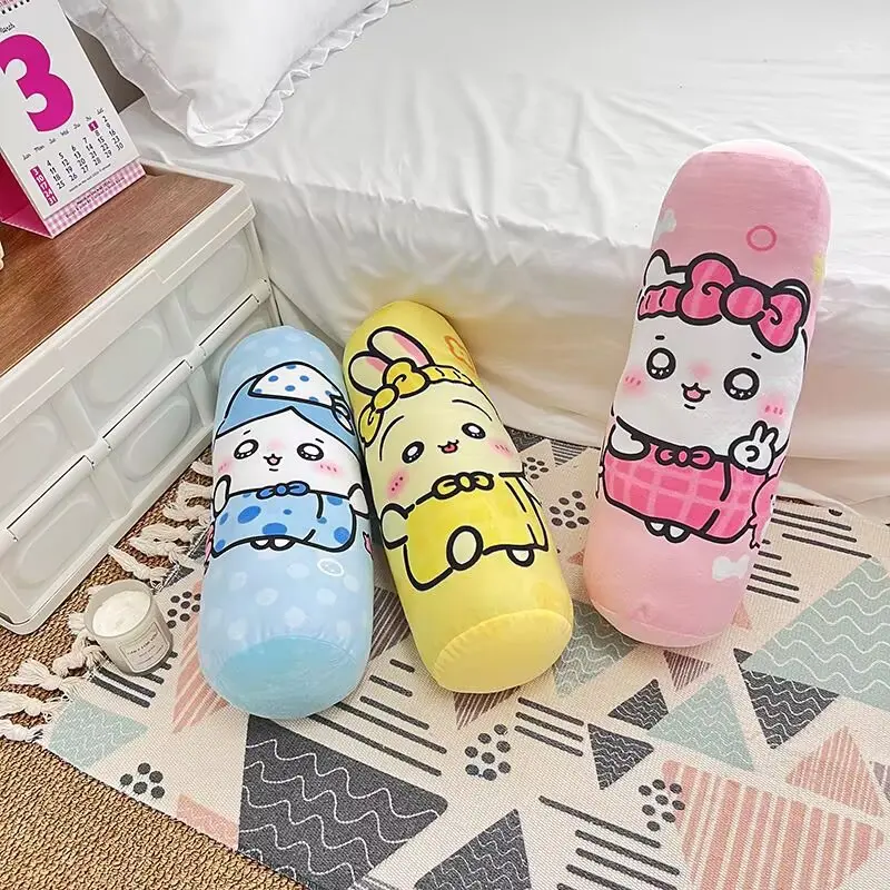 Hachiware Cute Cylinder Pillow Backrest Ins Girly Heart Bed Sofa Long Strip Lumbar Cushion Pillow Usagi Chiikawa Kawaii Cartoon