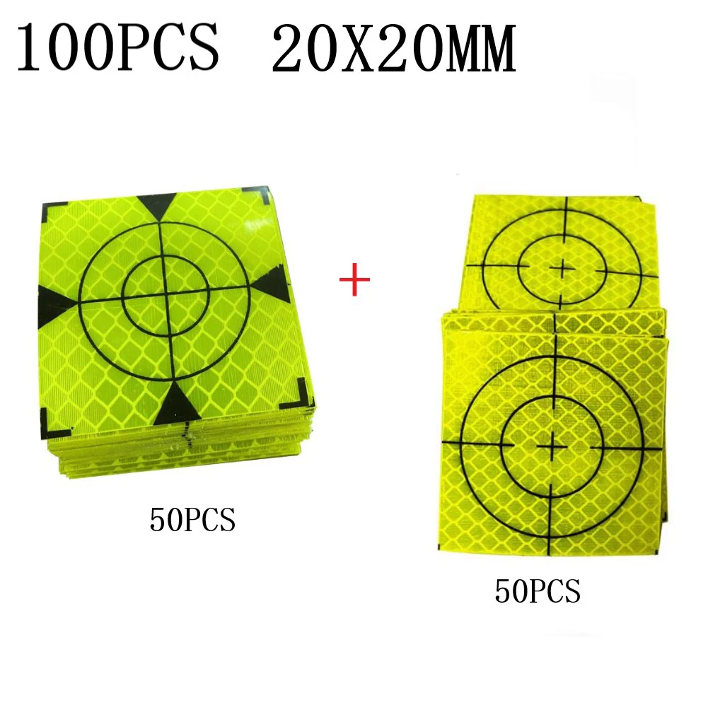 Brand New Measurement Station Reflector Sticker Total Station Reflector 100pcs/set 20-60mm Acrylic Measuring Phosphor