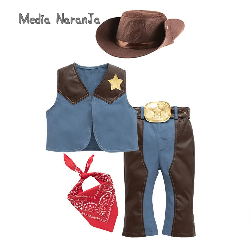 Children Festival Clothes Western Cowboy Boys Cosplay Costume Suits Children Suits Purim holiday outfits