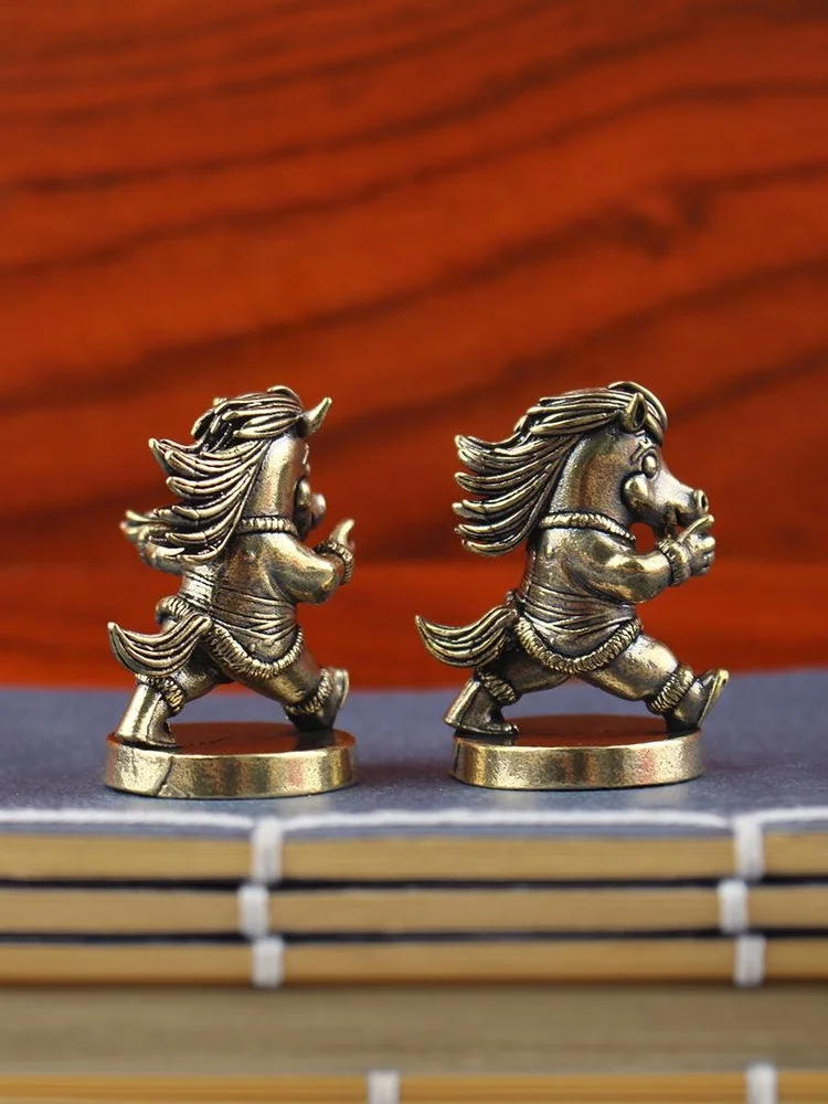 العتيقة النحاس الحرب الحصان مكتب دي النحاس الحرب الحصان مكتب الديكور السنة الصينية 2026 زودياك التميمة التماثيل غرفة المعيشة الديكور #6