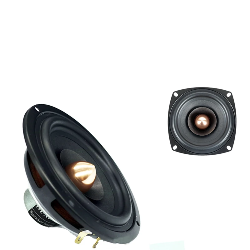 4 Inch HiFi Stereo Audio Speaker, Full Range 8/ 4-Ohm Rare Earth Neodymium Iron Audio Loudspeaker, 25W Car Audio Speaker