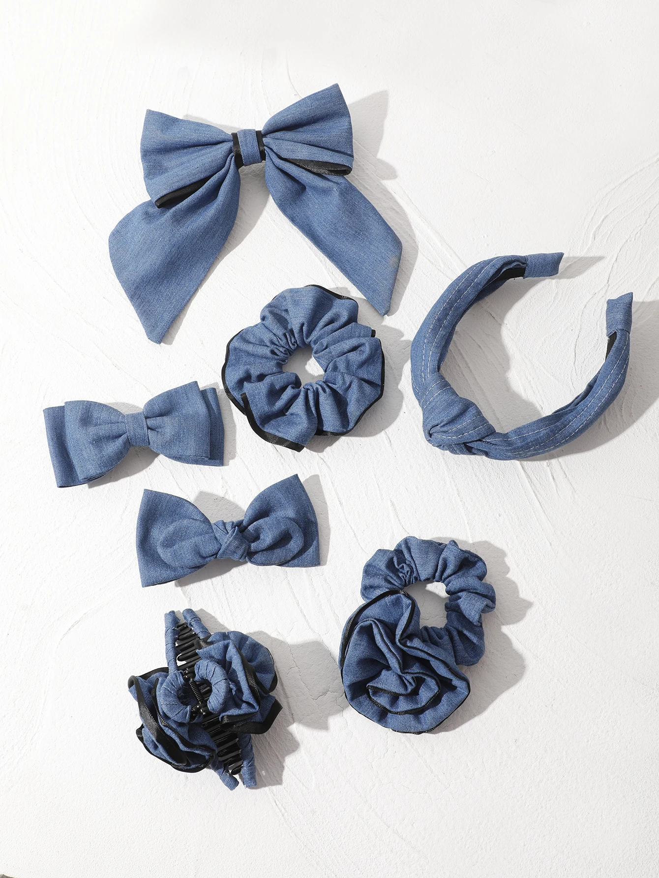 Bow Hair Clip Satin Flower Hair Claws for Women Fashion Denim Fabric Claw Clips Hairpins Girls Barrettes Crab Hair Accessories