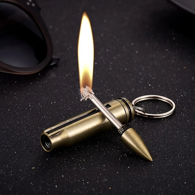 

Cigar Igniter Metal Bullet 10000 Times Coal Oil Lighter for Smokes Keychain Open Flame Cigarettes Lighters & Smoking Accessories