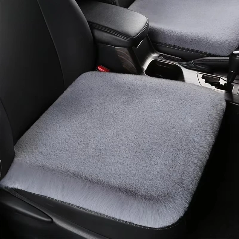3Pcs Set Winter Imitation Fur Car Seat Cushion  Thickened Encrypted Non Slip Warm Cushion Three Piece Auto Seat Cover