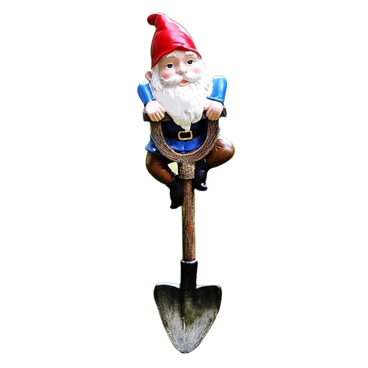 Garden Gnomes Decorations for Yard, Funny Outdoor Statue Gift, Naughty Knome Standing on a Shovel, Home Sculptures