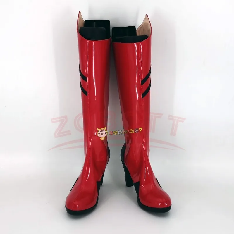 Asuka Langley Soryu Cosplay Anime Shikinami Asuka RangurП Scarpe Natale Rosso caldo Stivali lunghi Halloween Party Donna Uomo Scarpe