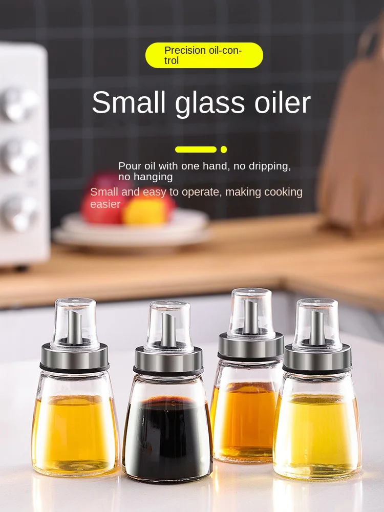 

Glass Oil Bottle Leakproof Oil Pot Sauce and Vinegar Pot Kitchen Spice Bottle Set Sesame Oil Bottle