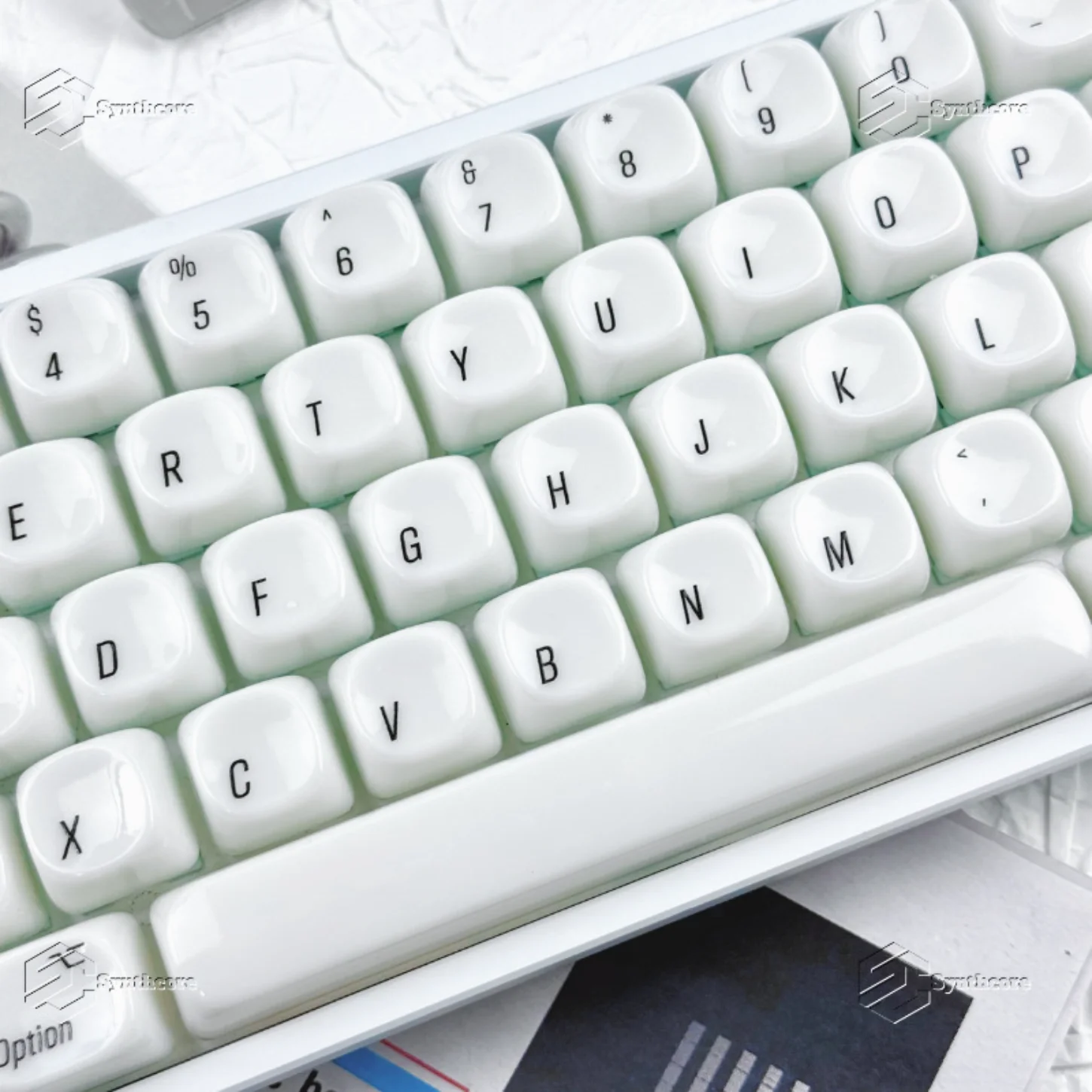 Ceramic Feel, Simple Semi Transparent MOA Keycap PBT Material, 130 Keys, 60/84/98/108 Mechanical Keyboard