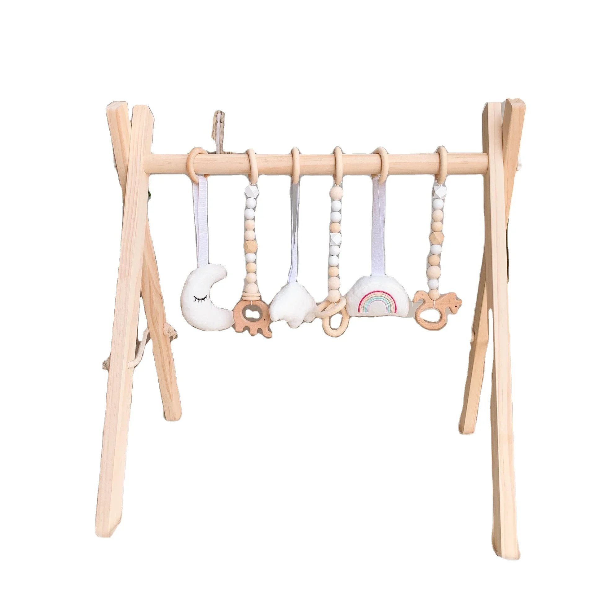 

Wooden fitness stand, children's hanging toys, wooden accessories, gifts for male and female newborns