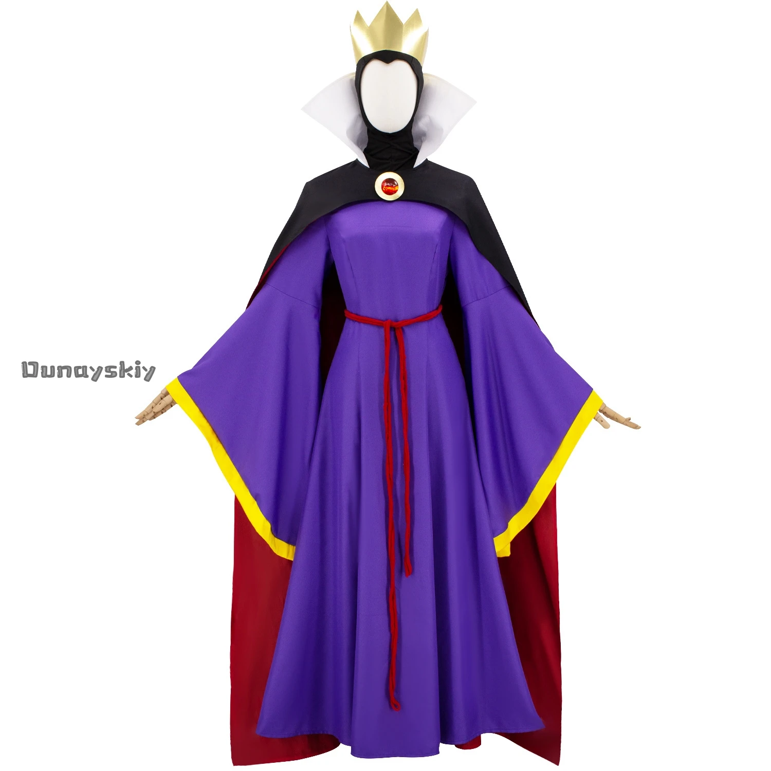 osplay Fairytale Anime Queen Costume Role-playing Stage Costume Villainous Woman Cosplay Costume Crown Cloak Belt accessory Suit