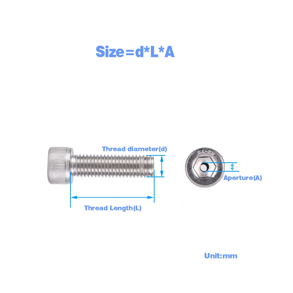 304 Stainless Steel Cylindrical Head Hexagonal Through-Hole Screw/Hollow Bolt With Hole M8M10M12M14M16M18M20