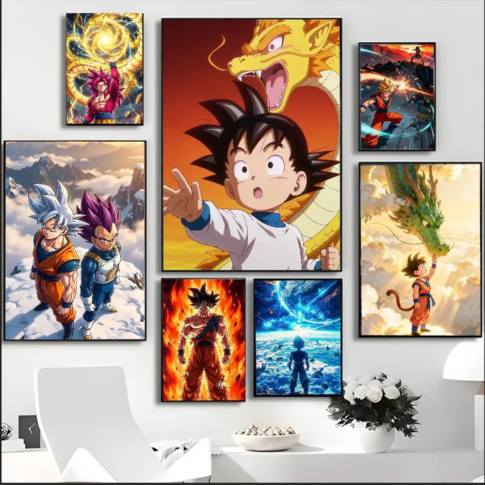 Dragon Ball Anime Poster Son Goku And Shenron HD Canvas Wall Art Waterproof Print Bedroom Decor Gift