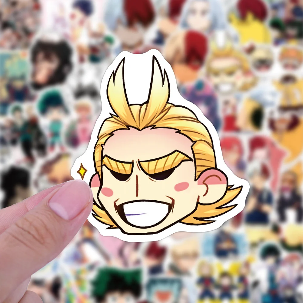 50PCS Pegatinas Impermeables de Anime My Hero, Pegatinas Decorativas para Laptop, Guitarra, Patineta, Equipaje