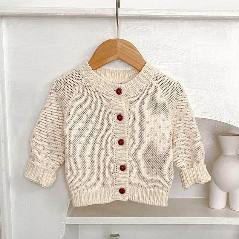 ربيع جديد 2026 0-3 سنوات ملابس الأطفال حديثي الولادة الفتيات سترة معطف طفل رضيع فتاة الحياكة طويلة الأكمام سترة معطف #2