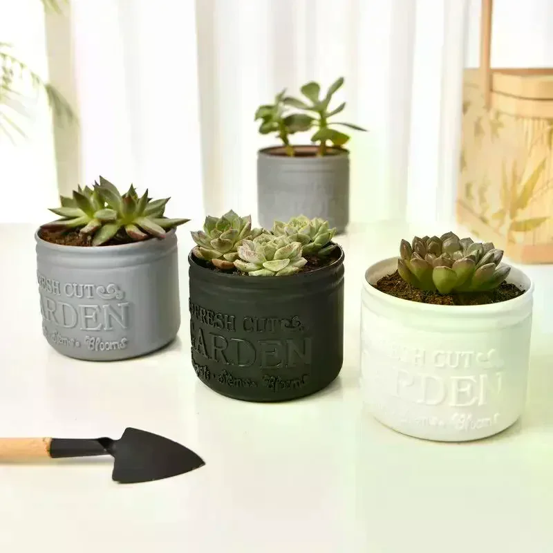 Flower Pot Round Planters Succulents Plant Pot Office Desktop Balcony Home Garden Decoration Outdoor Potted