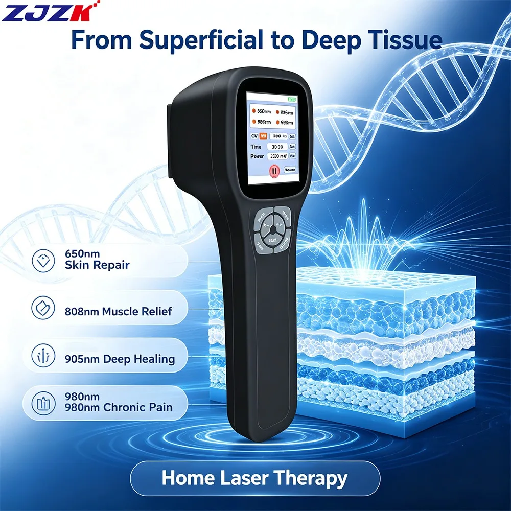 ZJZK Non‑invasive Cold Laser Therapy Device 2500mW Red Infrared Light Phototherapy Machine For Parkinson Arthritis Pain Relief