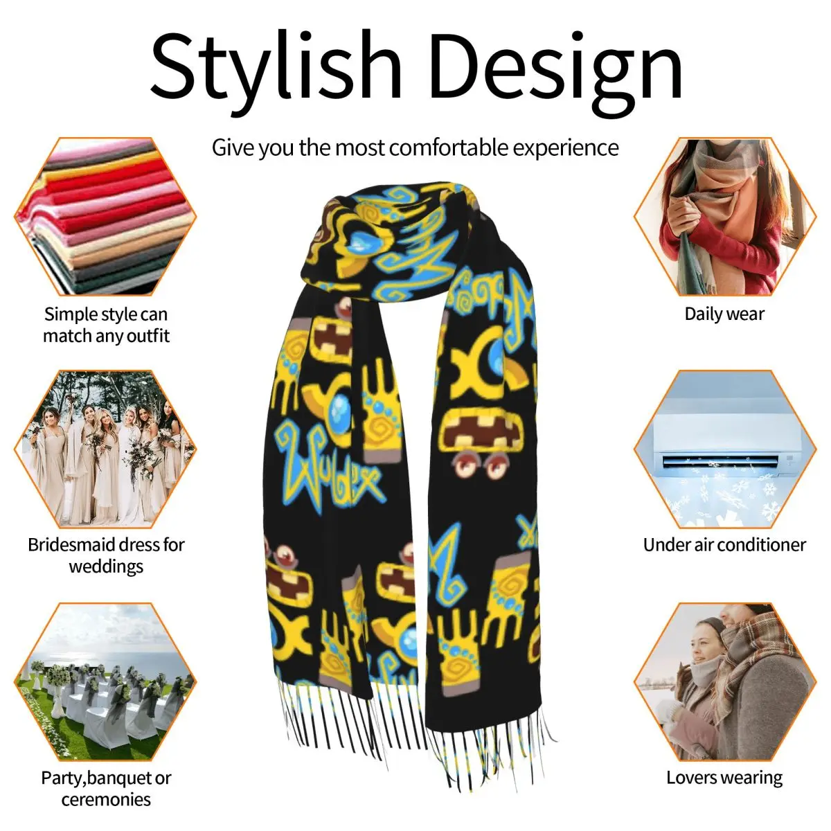 Wubbox My Singing Monsters Шарф Шарфы с кисточками Женские мягкие теплые шали и накидки Длинная осенне-зимняя шаль