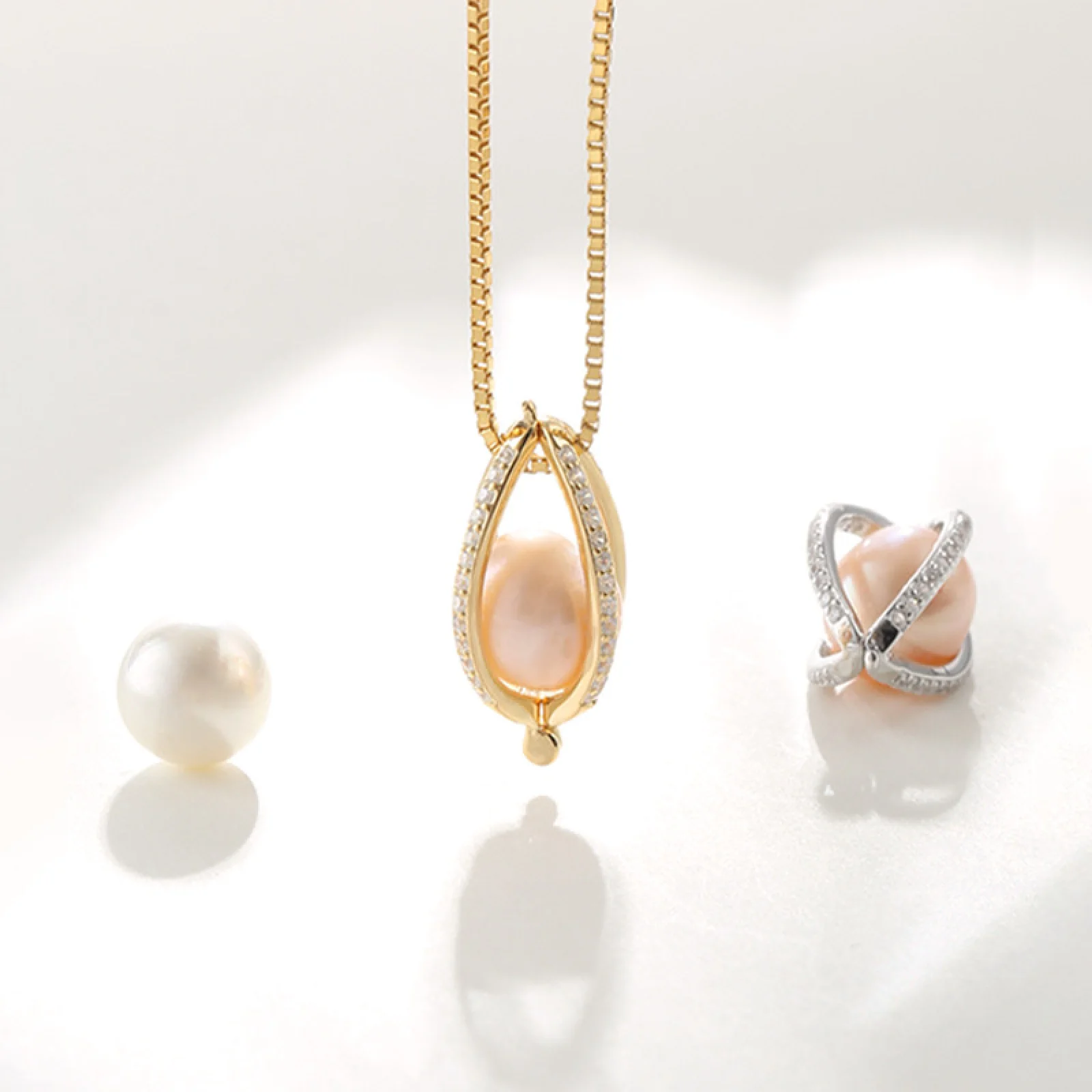 1pc Copper Hollow Out Pearl Cage Empty Bracket Fit Settings Round Bead DIY Necklace Charm Jewelry Making Accessory
