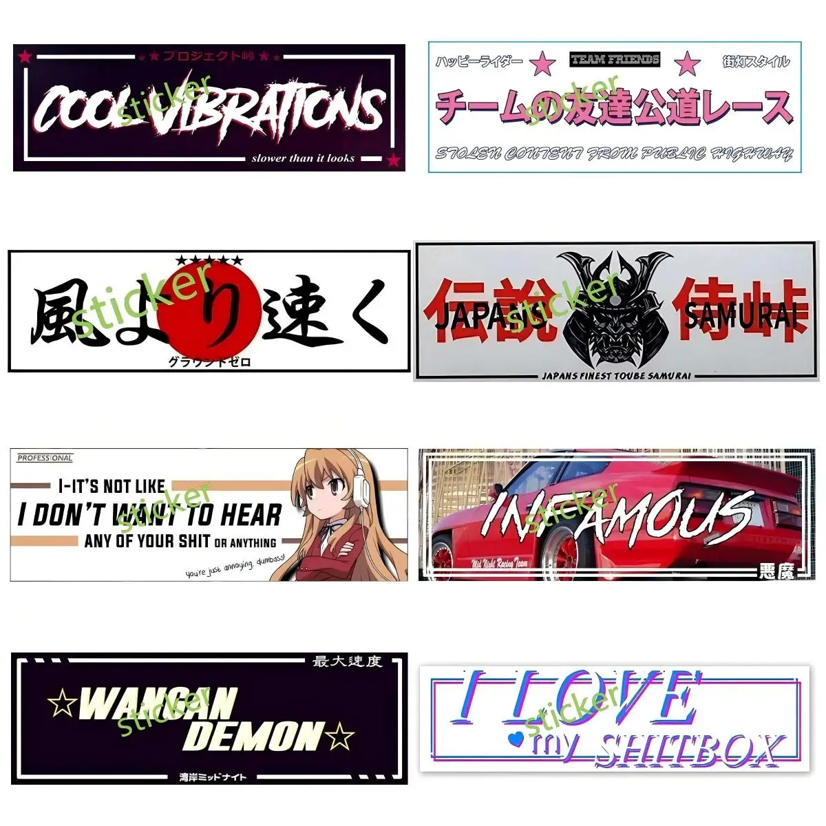 

Anime Slap Camper Car Stickers Cartoon Creative Silhouette Decal Bumper Surfboard Funny Trunk Motorcycle Windshield Sticker Dec