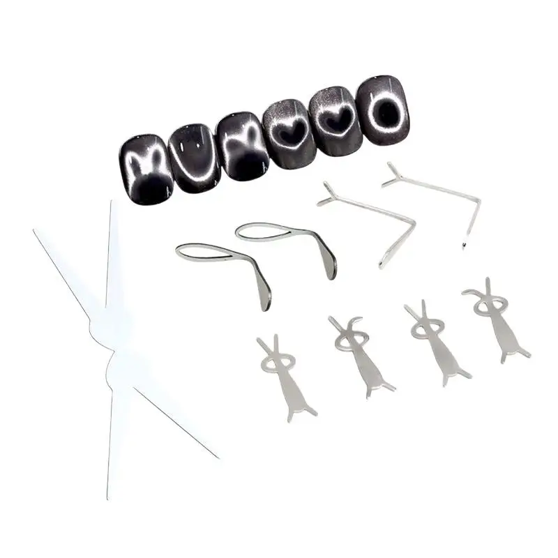 5/7-teiliges Doppelkopf-Magnet-Set für French Cat Eye Nageldesign, Hohlkaninchen-Liebesmagnet, starkes Magnetwerkzeug für Gel-Nagellack, Maniküre-Zubehör – Detail 9