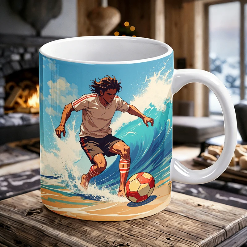 

Soccer Beach Champion - Vibrant Art Print Mug Coffee Cup Ceramic Cup with a bottle opener function of 2026 Major Football Event