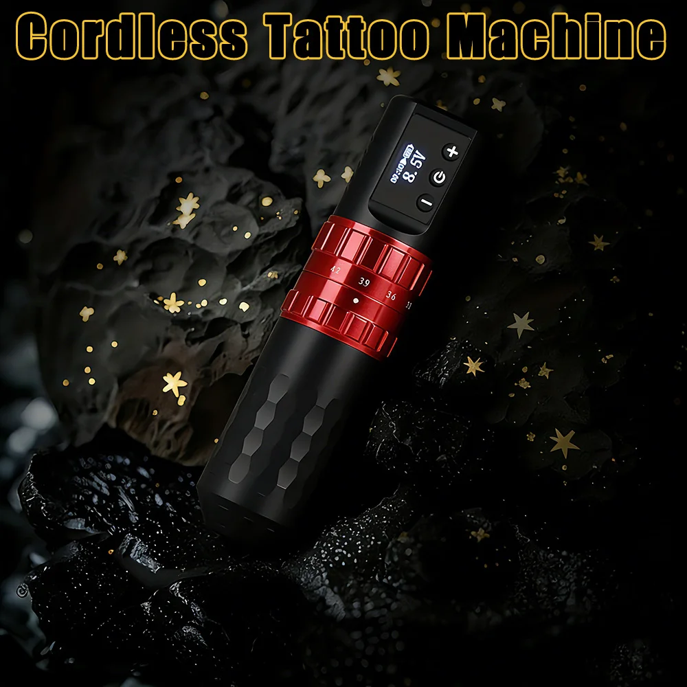 

Wireless Tattoo Machine Pen with Adjustable Stroke High Capacity Battery Rotary Cartridge Tattoo Gun for Beginners and Artists