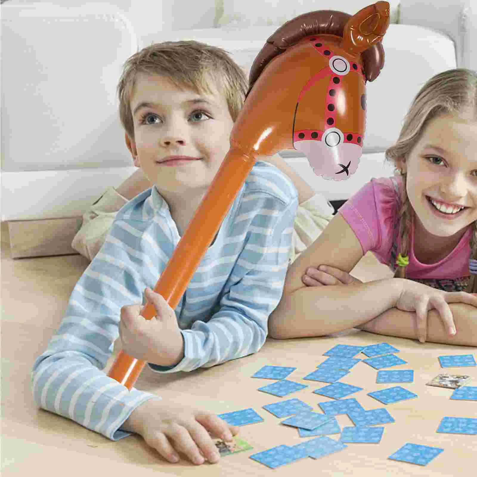 Description Picture 5 of itemInflatable Horse Head Stick Blow Up Horses Kids Toys Birthday Balloons Animal Hammer Toy Supplies Balloon Accessories Festive