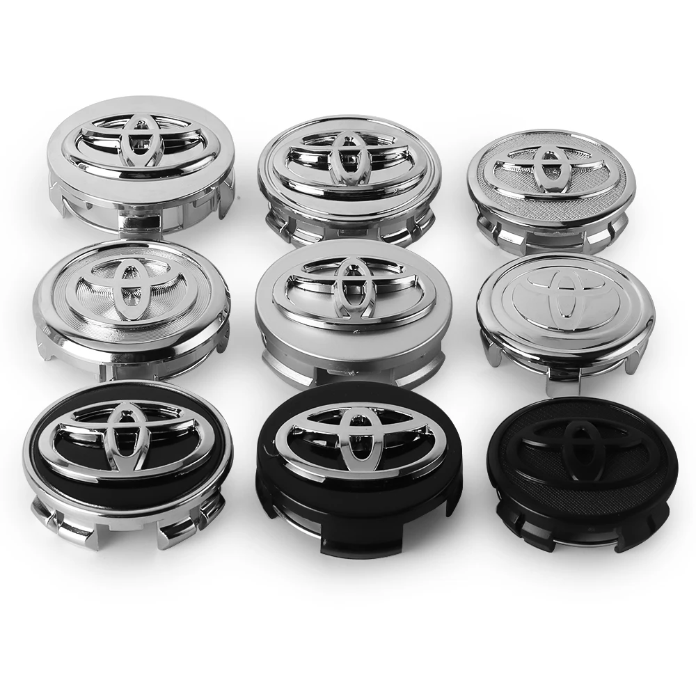 4 Uds 56/62mm tapacubos de centro de rueda de coche para Toyota Yaris Prius Rav4 Land Cruiser Highlander TRD Corolla C-HR Aygo accesorios para automóviles
