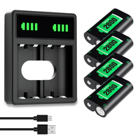 Tectra 2800mAh Rechargeable Battery OR LED Dual Charger for Xbox Series X|S, Xbox One, One S, One X, One Elite controller