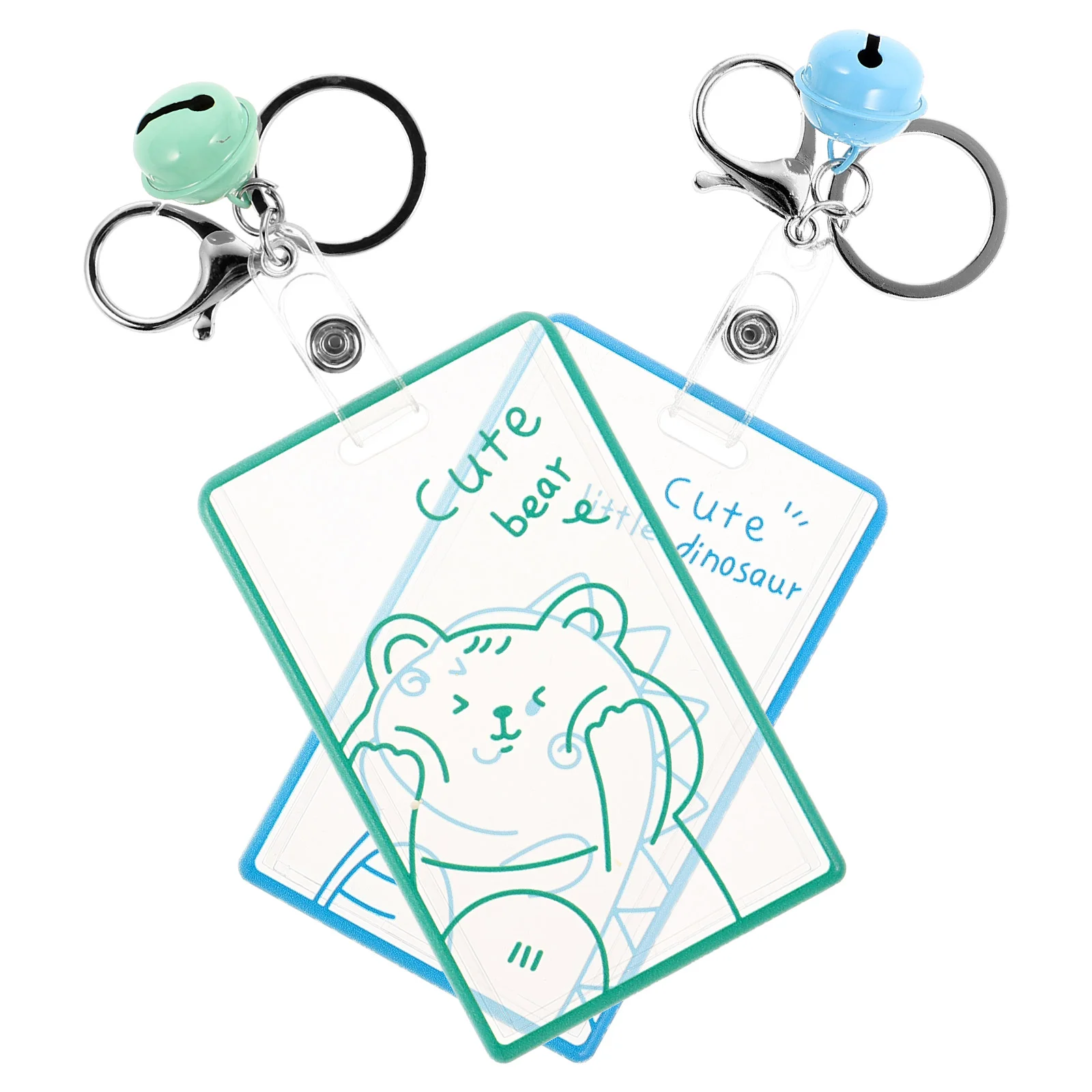 

2pcs Portable Cards Holders Name Cards Holders ID Cards Protectors for Students Transparent Transportation Cards Holder