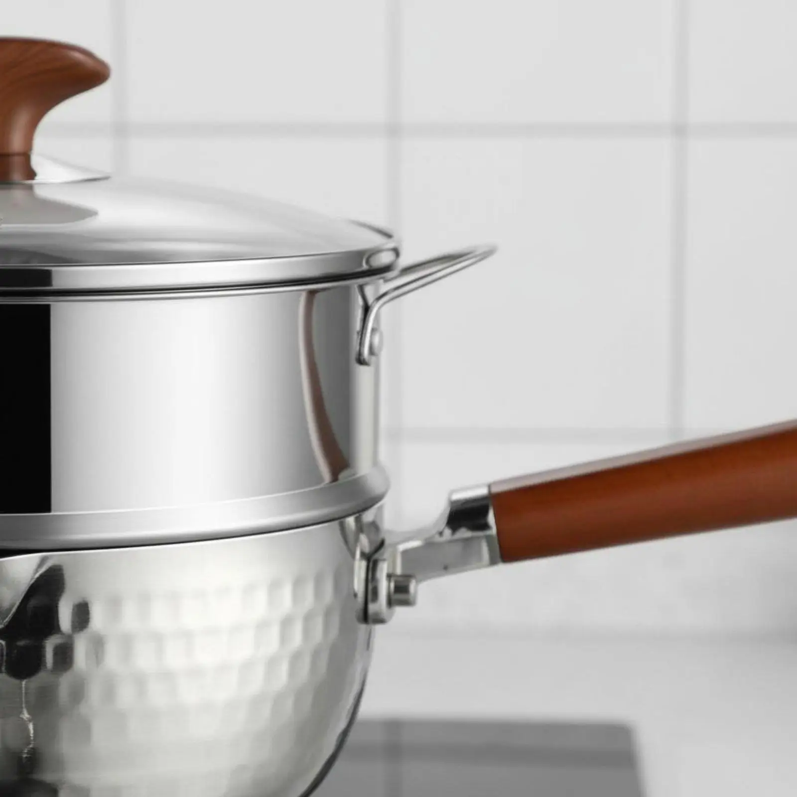 Stainless Steel Pot No Coating Japanese Frost Pot Single Handle Stainless Steel Saucepan for Infants, Beginners, Home Kitchen