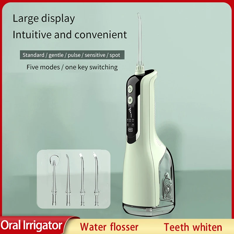

Xiaomi Youpin Teeth Oral Irrigator Intelligent Jet Water Flosser Whiten USB Rechargeable 330ml 5mode Waterproof Dental Irrigator