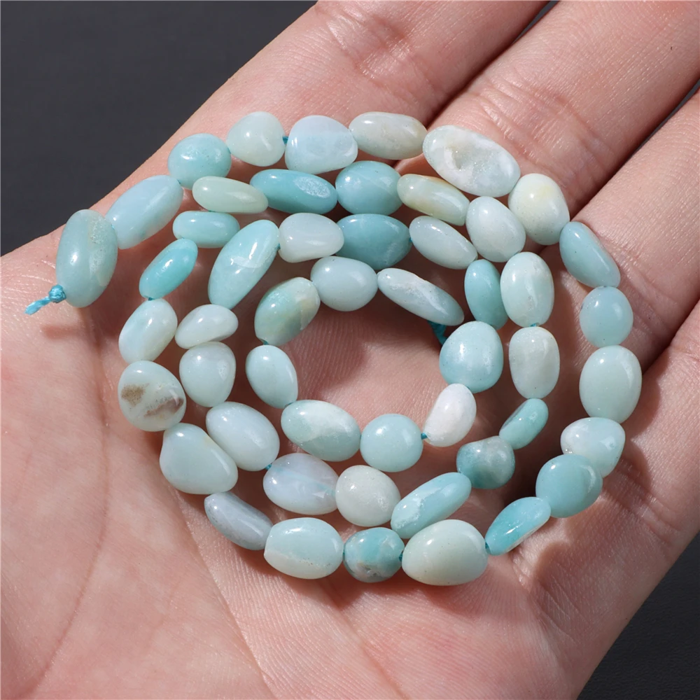 Natural Amazonite Stone Bead Blue Blue Semi-precious Loose Spacer Beads Charm For Jewelry Making DIY Bracelet Necklace Accessory