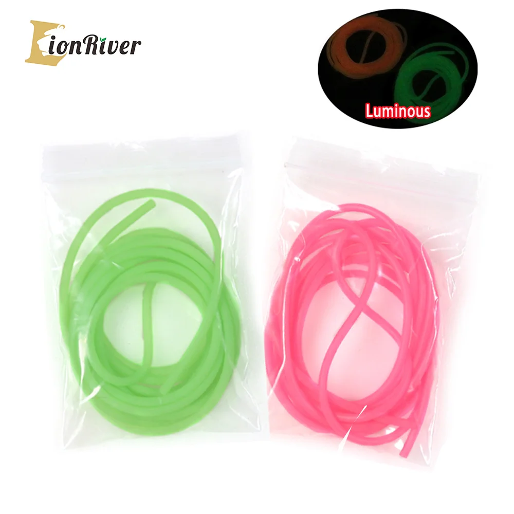 LIONRIVER Fishing Night Luminous Silicone Tube Fluorescent Glow Sub Line Rig Tackle Fishing Rig Hook Line Glow Pipe Light Tackle