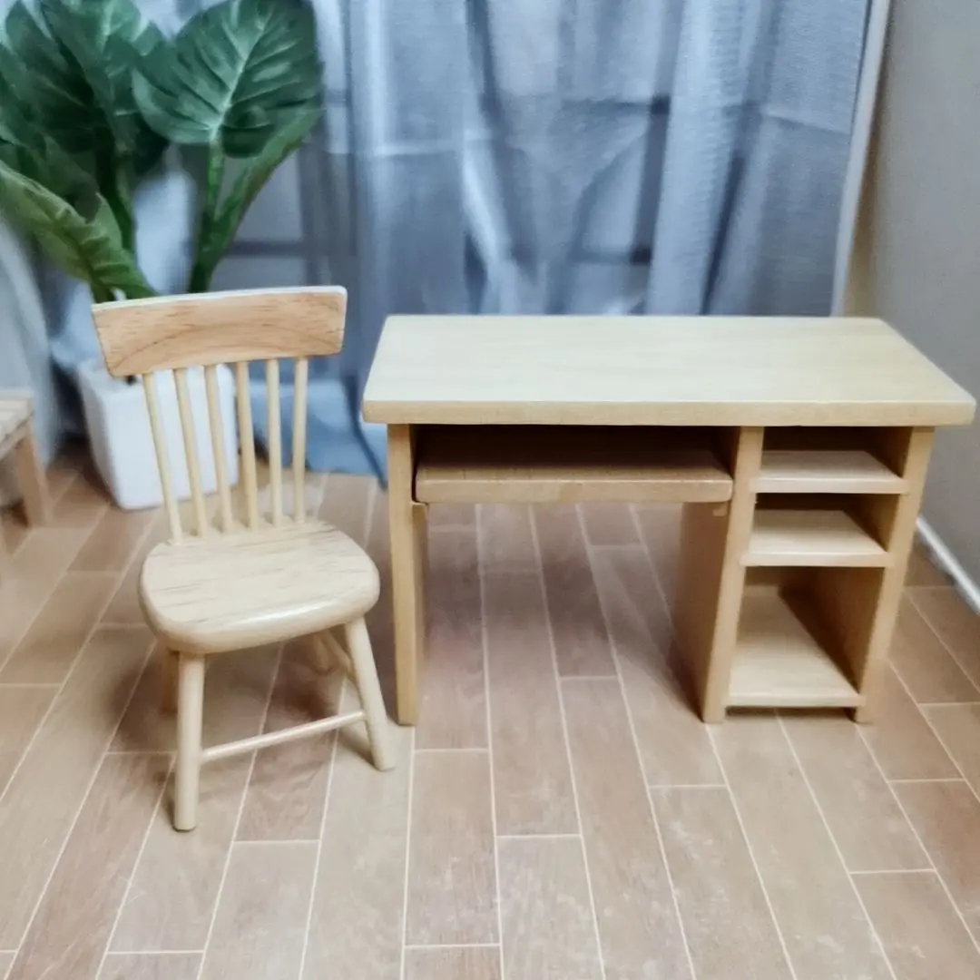 Mini Table and Chair Model Baby House Office Desk, Computer Desks, Furniture Accessories, DIY Architecture, 1:12